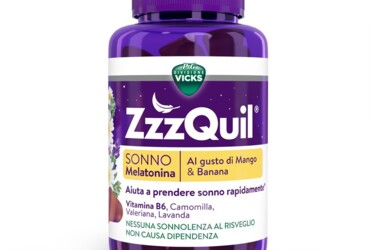 ZzzQuil Natura Melatonina Integratore per Dormire Gusto Mango e Banana